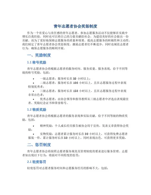 青年志愿者协会奖惩制度