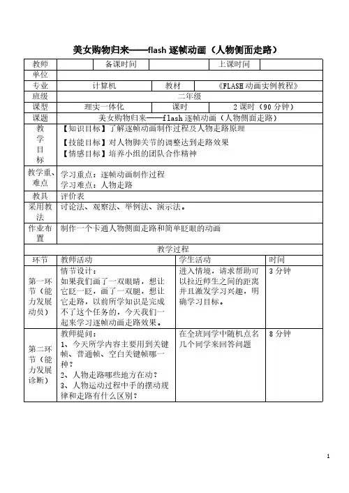 人物侧面走路——flash逐帧动画-推荐下载