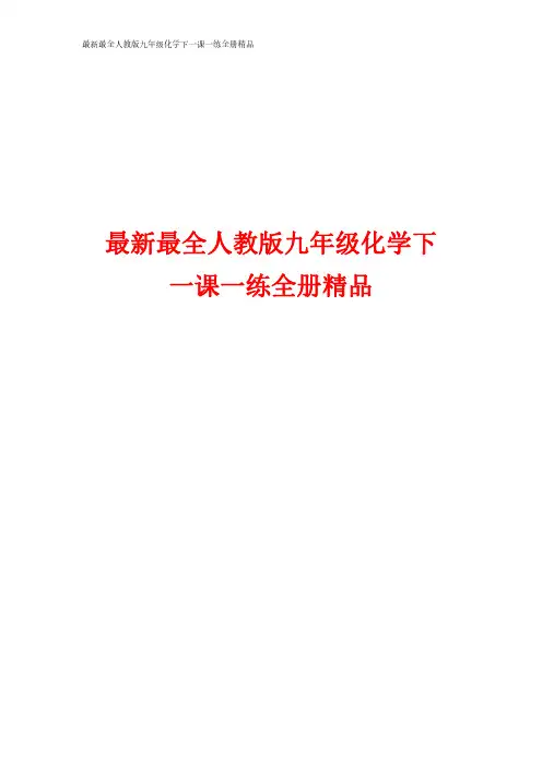 最新最全人教版九年级化学下一课一练全册精品