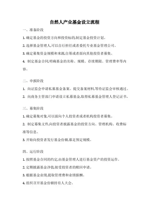 自然人产业基金设立流程