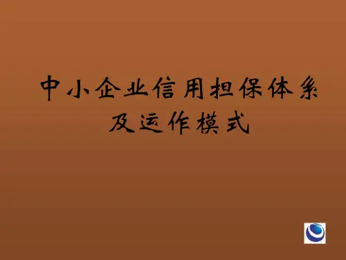 中小企业信用担保体系及运作模式