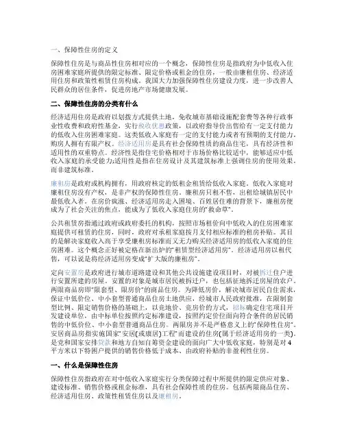 保障性住房优惠政策