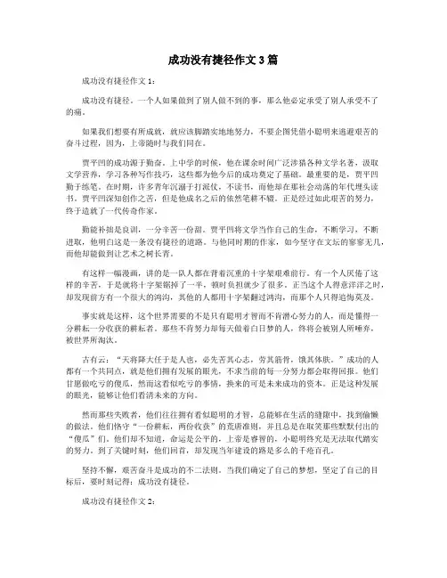 成功没有捷径作文3篇