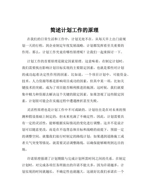 简述计划工作的原理