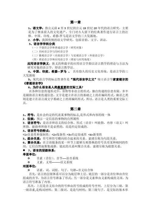 语言学知识点总结