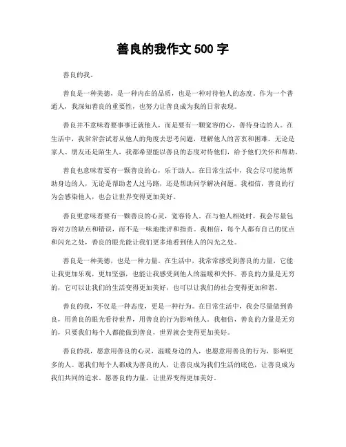 善良的我作文500字