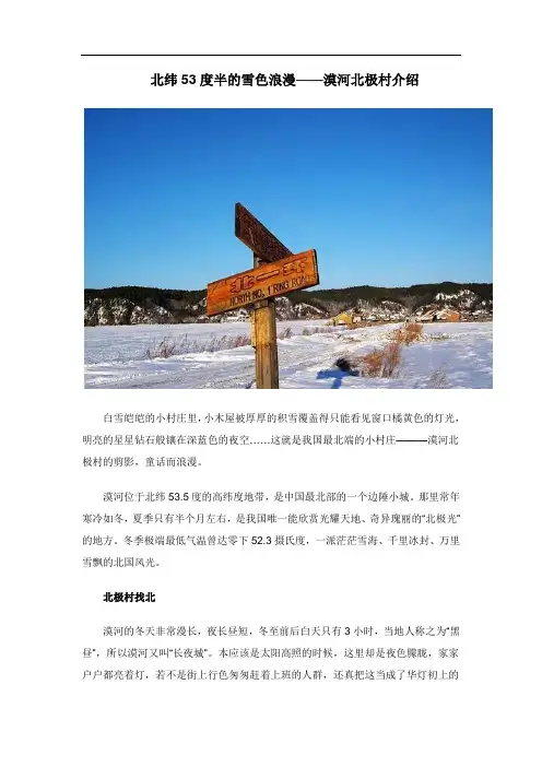 漠河北极村介绍