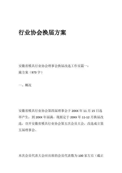 行业协会换届方案