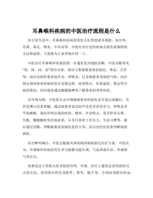 耳鼻喉科疾病的中医治疗流程是什么