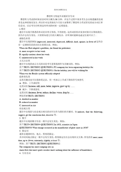 雅思听力竖起耳朵挺好信号词