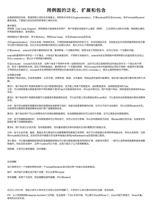 用例图的泛化、扩展和包含
