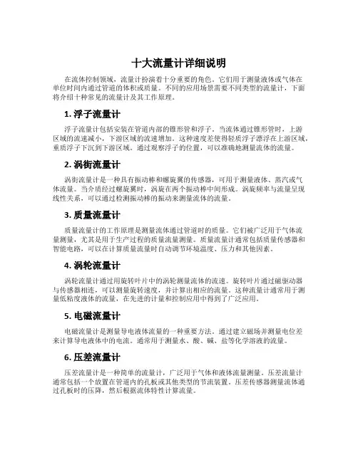 十大流量计详细说明