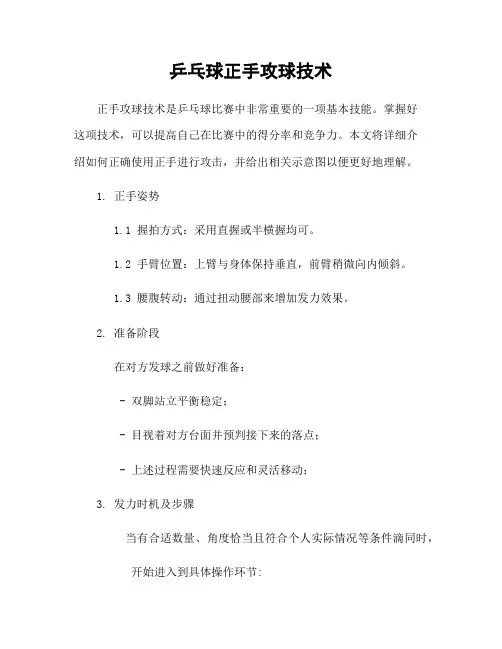 乒乓球正手攻球技术