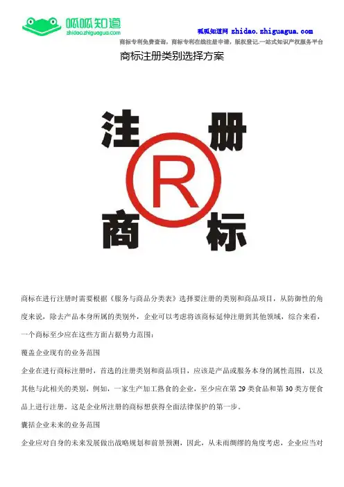 商标注册类别选择方案