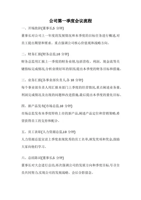 公司第一季度会议流程