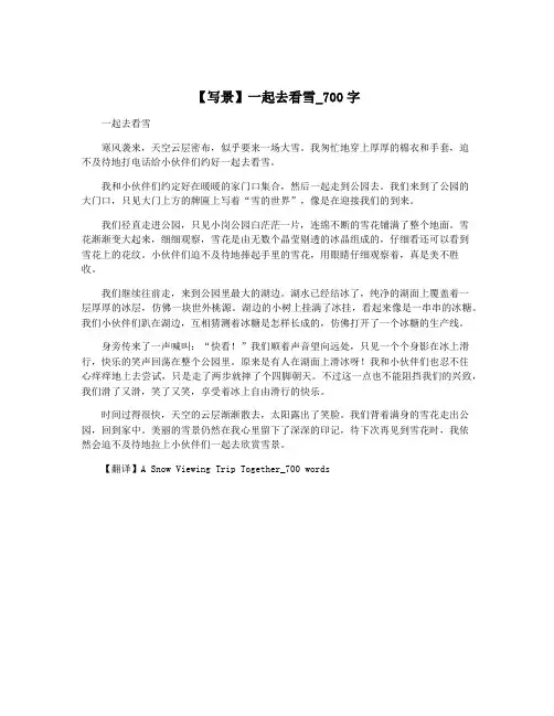 【写景】一起去看雪_700字