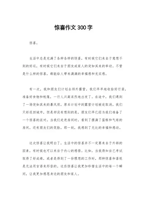 惊喜作文300字