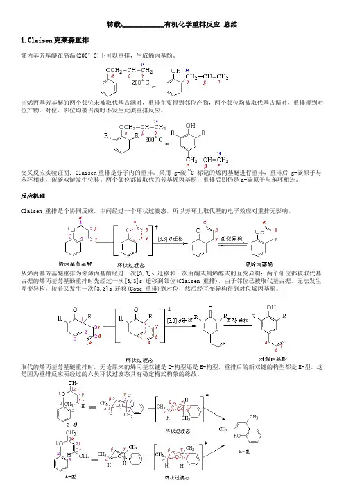 有机化学重排反应_总结