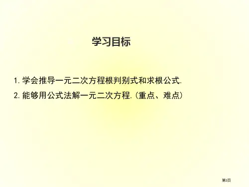 解一元二次方程公式法市公开课一等奖省优质课获奖课件