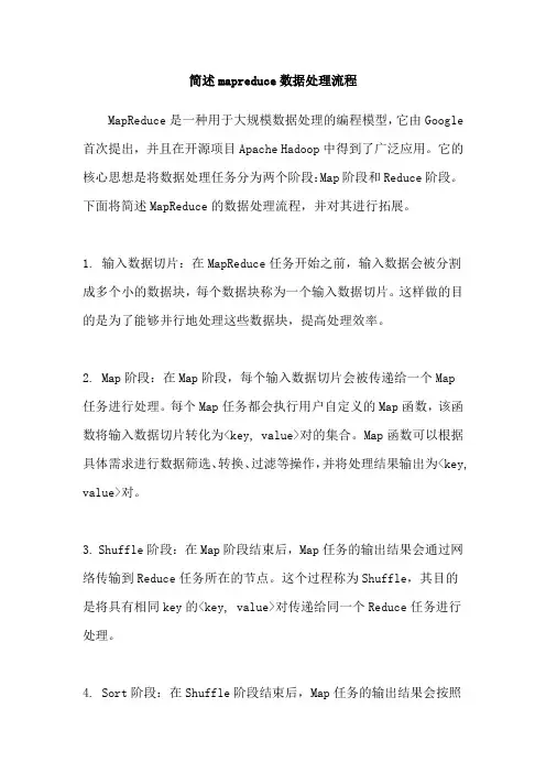 简述mapreduce数据处理流程