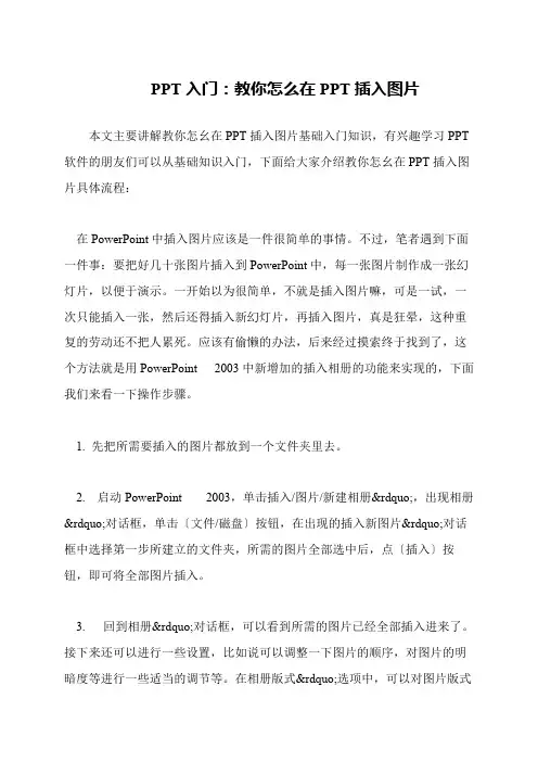 PPT入门：教你怎么在PPT插入图片