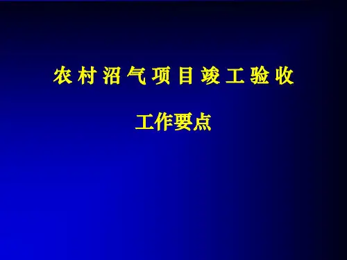 农村沼气项目竣工验收工作要点