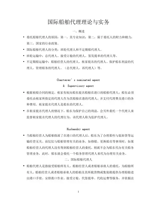 国际船舶代理理论与实务