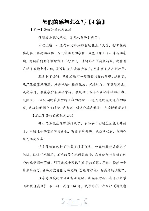 暑假的感想【4篇】
