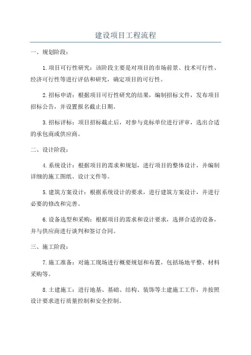 建设项目工程流程