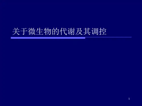 关于微生物的代谢及其调控课件