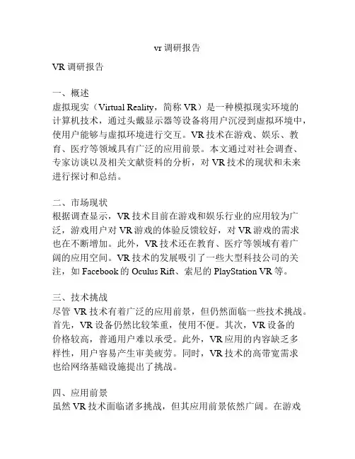 vr调研报告