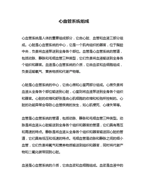 心血管系统组成