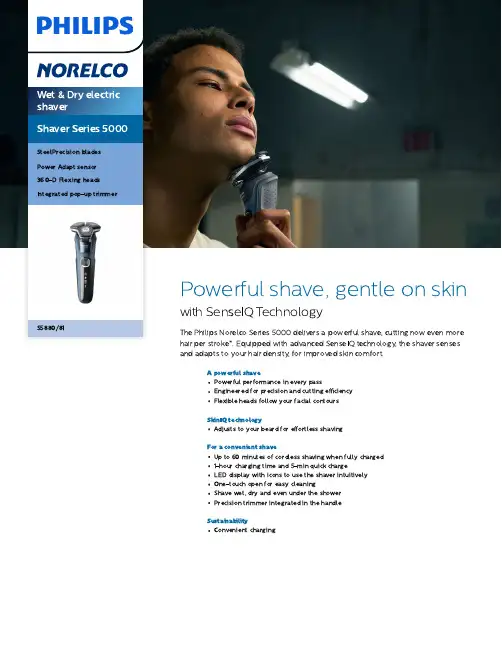 Philips Norelco 电动牙刷 系列 5000 S5880 81 说明书