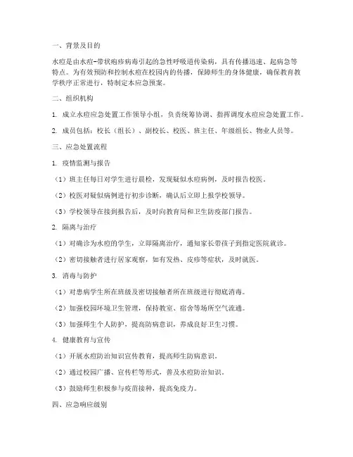 水痘处置应急预案