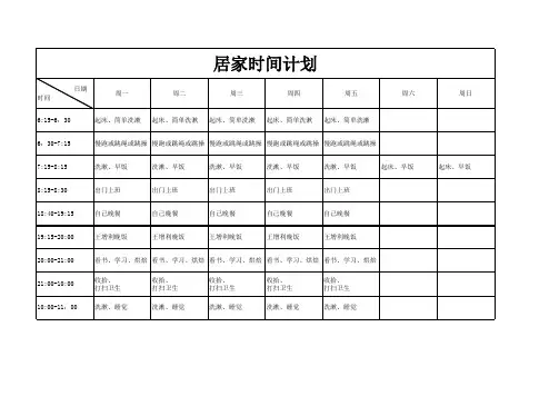 月度减肥计划表