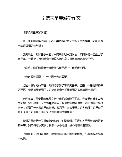 宁波天童寺游学作文