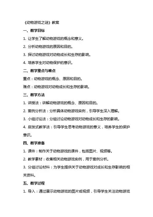 《动物游戏之谜》教案