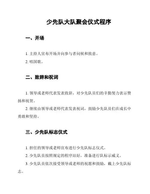 少先队大队聚会仪式程序
