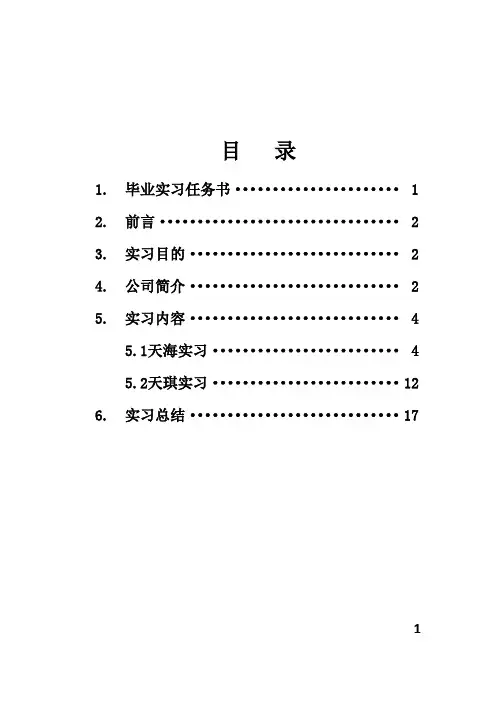 鹤壁天海实习报告