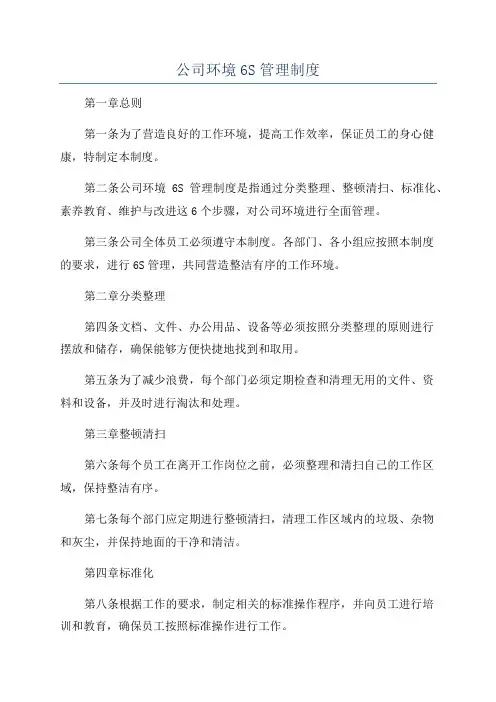 公司环境6S管理制度