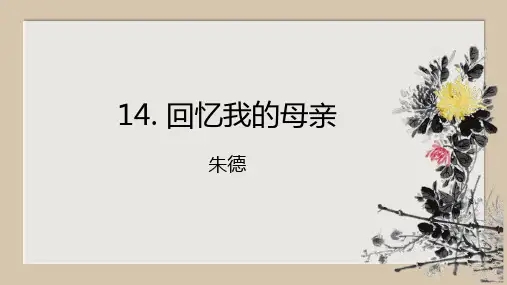 《回忆我的母亲》ppt课件