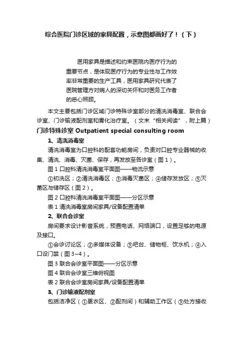 综合医院门诊区域的家具配置，示意图都画好了！（下）