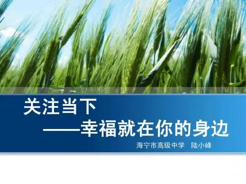 《关注当下——幸福就在身边》考前心理讲座