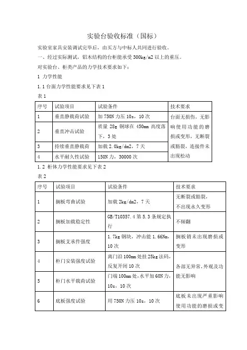 实验台验收标准(国标)