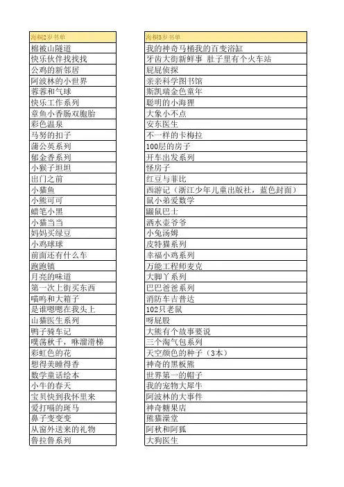 海桐推荐绘本书单-分年龄