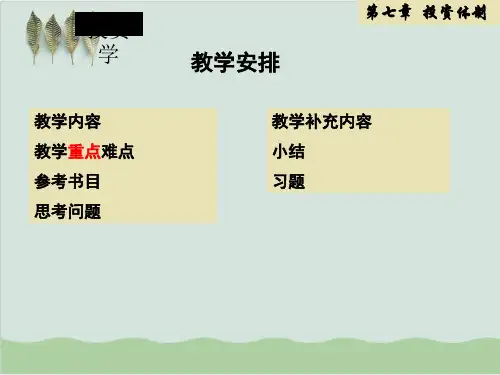 投资体制(投资学)PPT课件( 40页)