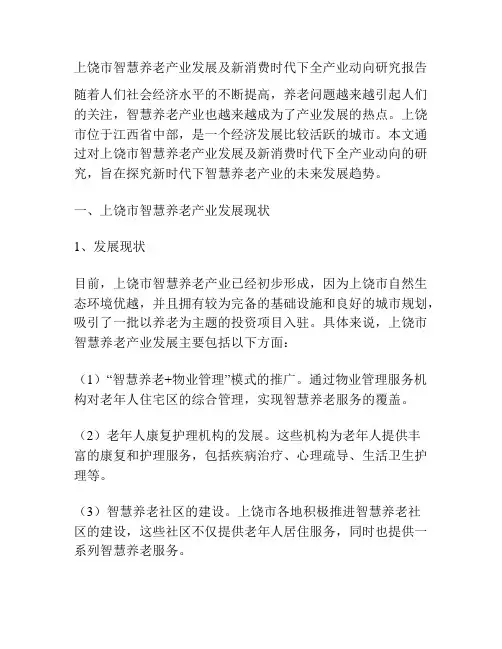 上饶市智慧养老产业发展及新消费时代下全产业动向研究报告