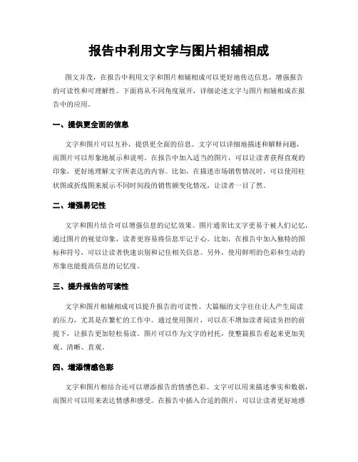 报告中利用文字与图片相辅相成