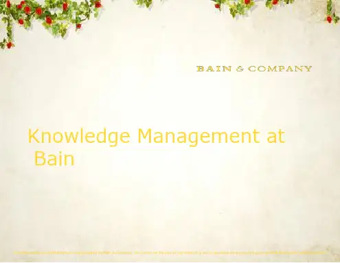 Knowledge Management at Bain(ppt 30页)