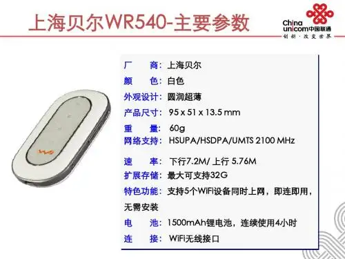 上海贝尔WR540网卡产品介绍